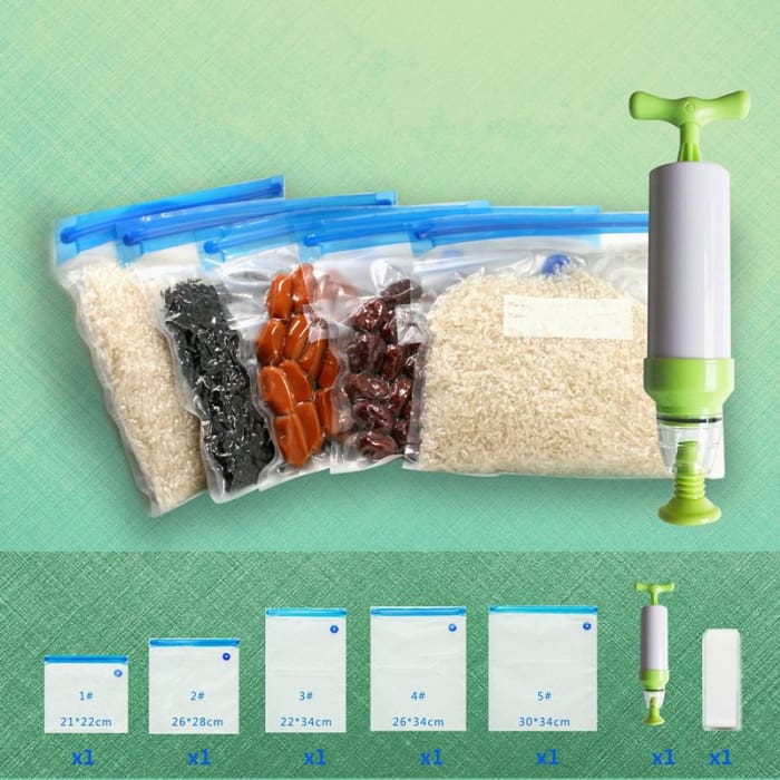 Kit de sacs sous vide alimentaires, sacs réutilisables avec pompe à vide  électrique, sac de rangement pour cuisine, restaurant (B 5 sacs x 53,3 x  55,9