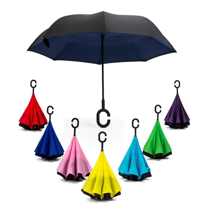 Parapluie Anti Retournement - Parapluie Passvent marron et dorée long